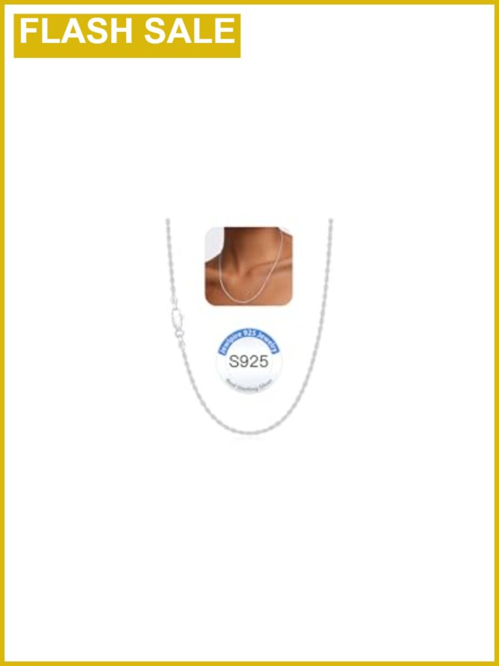 925 Sterling Silver Rope Chain Necklace for Women - 1.5mm 2mm, Lobster Clasp